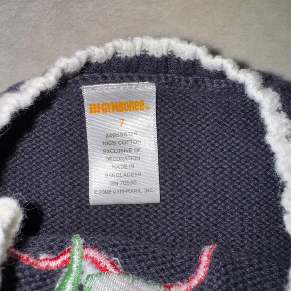 Gymboree Girls Y2K 2007 Apple Sweater Vest and Flare Jeans Set Navy Blue Size 7